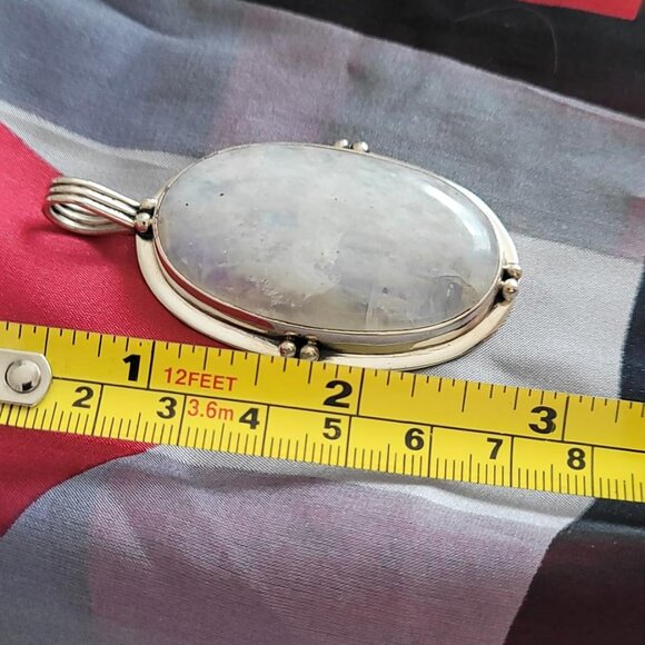 Rainbow Moonstone Pendant in Sterling Silver - Picture 3 of 5